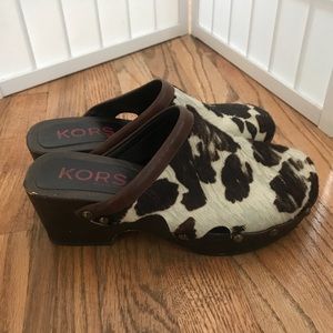 Vintage KORS by Michael Kors, cow hide clogs